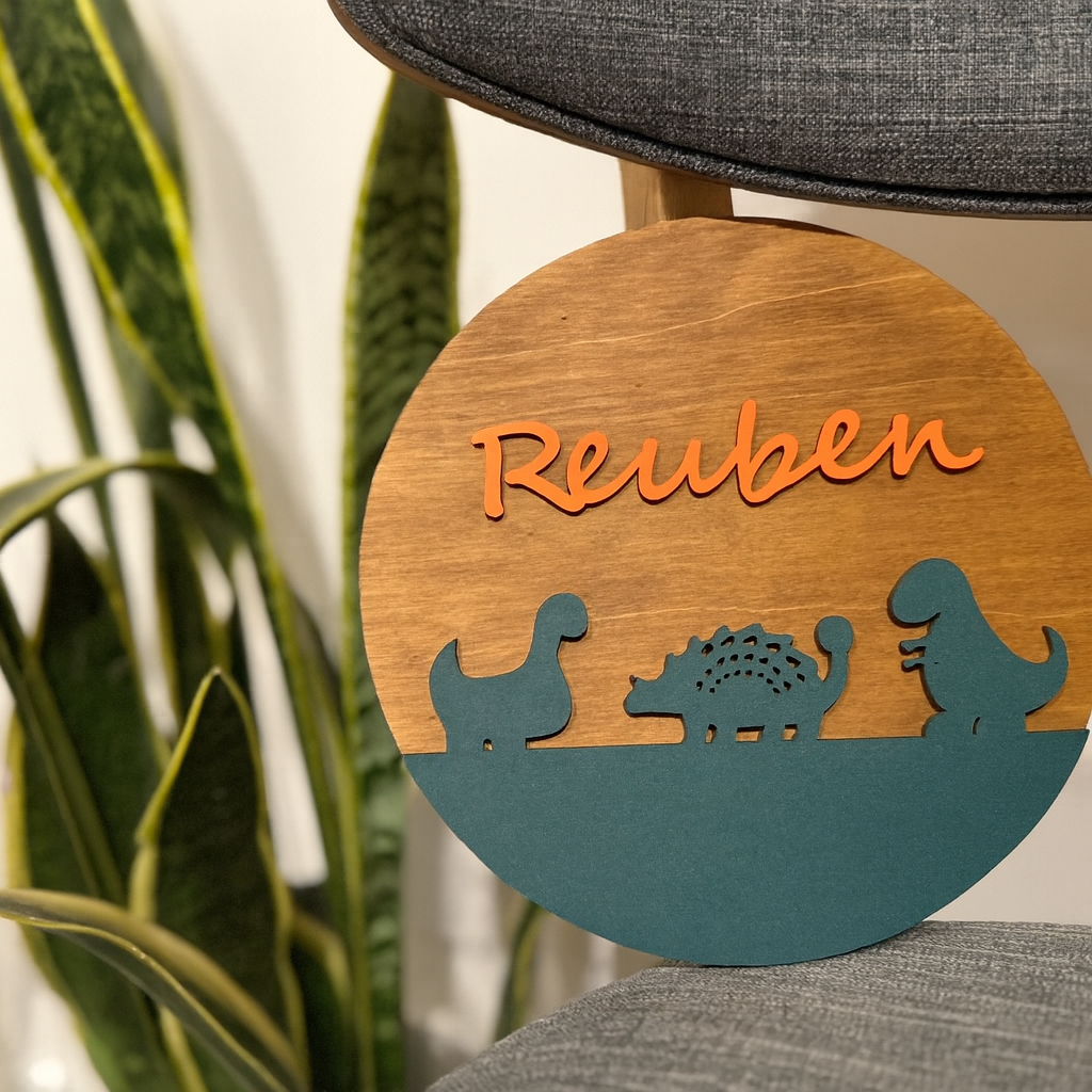 Custom Junior Dinosaur Round – Customs Name